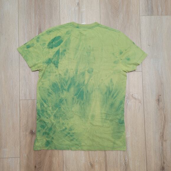 Hollister Single Stitch T Shirt M RARE VTG Y2K Tie Dye Green Fits Medium L Tag - Picture 3 of 5